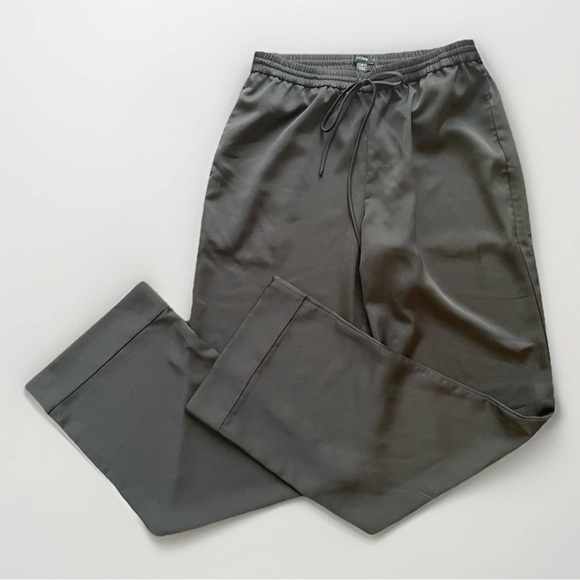 J.CREW Women’s Draw String Cuffed Satin Pants  Black Size 4 - Picture 1 of 7